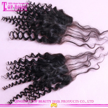 Dark root weaves 100g/piece mongolian curly hair weave with curly closure